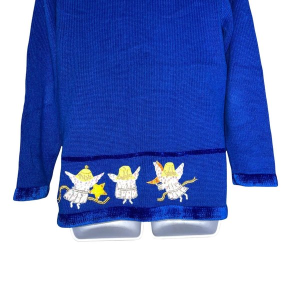 Quaker Factory Vintage 90's Y2K Embellished Angel Ugly Christmas Sweater Small - Picture 9 of 10